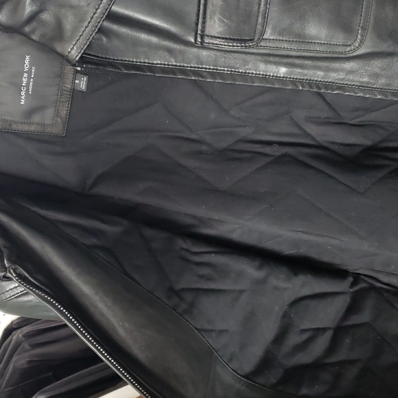 💥NEW💥 Men's Small Black Marc New York Leather Coat - Picture 3 of 9